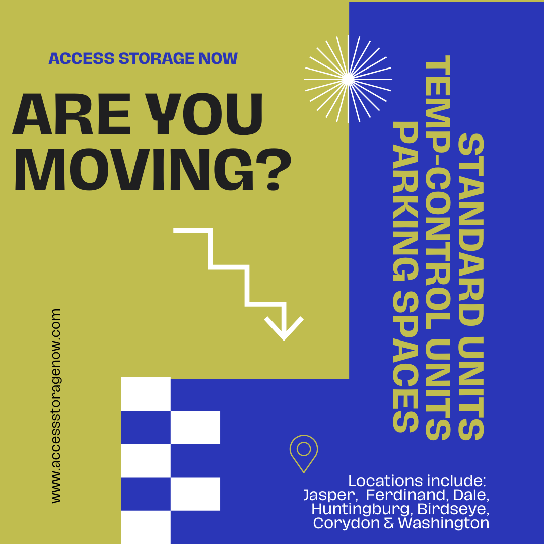 Moving Timeline & Checklist Standard self-storage unit with concrete floors and roll-up door.
